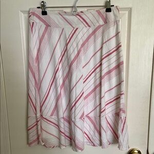 Banana Republic Pink/Red and White Striped Women's Skirt